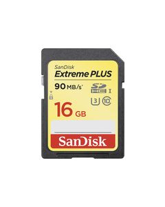 SanDisk - Extreme PLUS 16GB High-Definition Secure Digital High Capacity (SDHC) Memory Card - Black/Gold