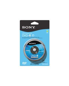 Sony - DVD Recordable Media - DVD-R - 1.40 GB - 10 Pack Spindle - Blue/Black