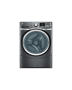 GE - 4.3 Cu. Ft. 10-Cycle High-Efficiency Steam Front-Loading Washer - Diamond Gray