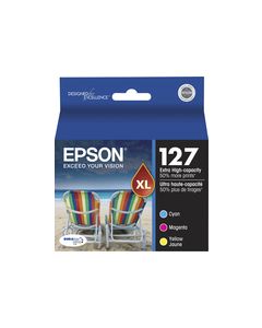 Epson - 127 XL 3-Pack High-Yield Ink Cartridges - Yellow/Cyan/Magenta