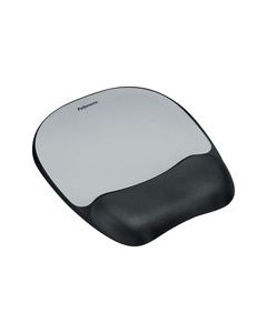 Fellowes - Memory foam Mouse Pad/Wrist Rest- Streak - Silver