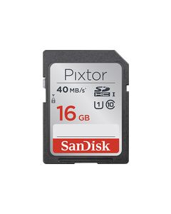 SanDisk - Pixtor 16GB SDHC Class 10 Memory Card - Black/Red