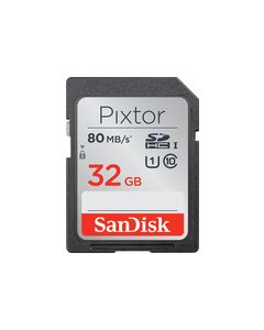 SanDisk - Pixtor 32GB SDHC Class 10 Memory Card - Black/Red