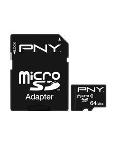 PNY - Professional X 64GB microSDXC Class 10 Memory Card - Black