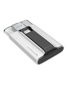 SanDisk - iXpand 64GB USB 2.0/Lightning Flash Drive - Silver/Black