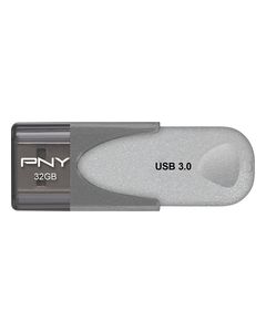 PNY - Turbo Plus 32GB USB 3.0 Flash Drive - Silver/Black