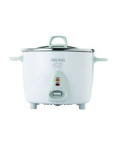 Aroma - Simply Stainless 20-Cup Rice Cooker - White/Stainless-Steel