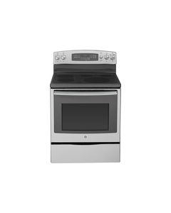 GE - 30" Self-Cleaning Freestanding Electric Convection Range - Stainless-Steel