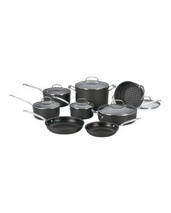 Cuisinart - Chef's Classic Nonstick 14-Piece Cookware Set - Stainless-Steel