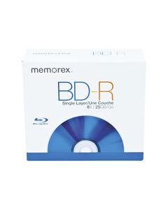 Memorex - 5-Pack 6x BD-R Discs with Jewel Case - Blue