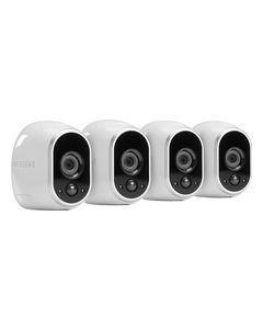 NETGEAR - Arlo Smart Home Indoor/Outdoor Wireless High-Definition Security Cameras (4-Pack) - White/Black