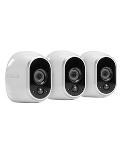 NETGEAR - Arlo Smart Home Indoor/Outdoor Wireless High-Definition IP Security Cameras (3-Pack) - White/Black