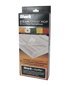 Shark - SaniFiber Pads for Select Shark Steam and Spray Mops (12-Pack)