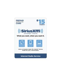 SiriusXM - $15 Prepaid Service Card for SiriusXM Internet Radio - Multicolor