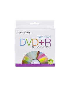 Memorex - 16x DVD+R Discs (10-Pack) - White