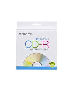 Memorex - 52x CD-R Discs (10-Pack) - Silver