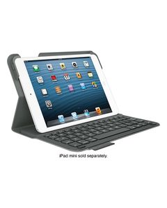 Logitech - Ultrathin Keyboard Folio Case for Apple® iPad® mini, iPad mini 2 and iPad mini 3 - Matte Gray