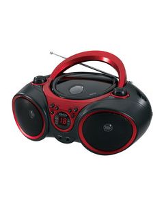 Jensen - Portable CD/CD-R/RW Player with AM/FM Radio - Black/Red