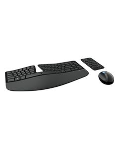 Microsoft - Sculpt Ergonomic Desktop Wireless USB Keyboard and Mouse - Black