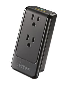 Rocketfish™ - 2-Outlet Flat-Panel Surge Protector