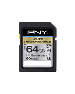 PNY - Elite Performance 64GB SDXC Memory Card - Black