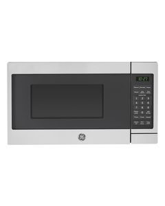 GE - 0.7 Cu. Ft. Compact Microwave - Stainless-Steel/Black