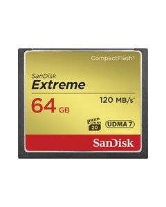 SanDisk - Extreme 64GB CF Memory Card - Black/Gold