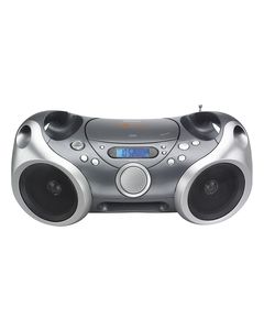 Memorex - CD/CD-R/RW/MP3 Portable Boombox with AM/FM Radio - Silver