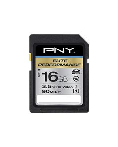 PNY - Pro Elite 16GB SDHC Class 10 UHS-1 Memory Card - Black