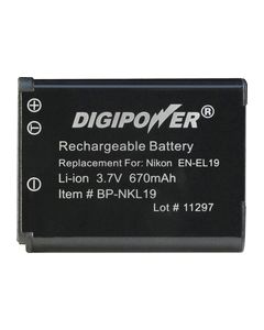 DigiPower - Lithium-Ion Battery for Nikon Coolpix S3100 and S4100 Digital Cameras - Black