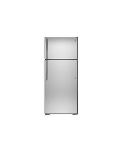 GE - 17.5 Cu. Ft. Frost-Free Top-Freezer Refrigerator - Stainless Steel