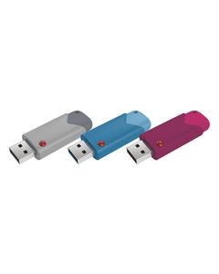 EMTEC - B100 Click 8GB USB 2.0 Flash Drives (3-Pack) - Gray