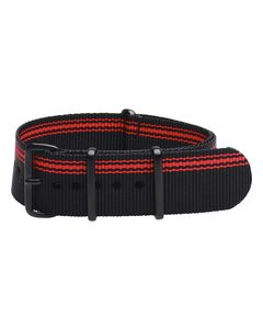 Clockwork Synergy - 22mm Premium Classic Interchangeable Watch Strap - Black/Red