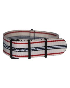 Clockwork Synergy - 22mm Premium Classic Interchangeable Watch Strap - Beige/Red/Navy Blue