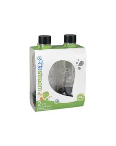 SodaStream - 1-Liter Carbonating Bottles (2-Pack) - Black