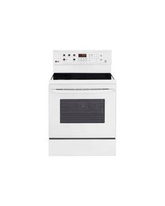 LG - 30" Self-Cleaning Freestanding Electric Convection Range - Smooth White