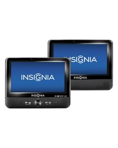 Insignia™ - 9" Dual TFT-LCD Portable DVD Player - Black