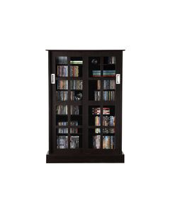 Atlantic - Windowpane Multimedia Cabinet - Espresso