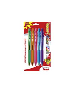 Pentel - Wow Assorted Retractable Ball-Point Fashion Pen (5-Pack) - Multicolor