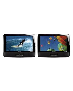 Philips - 9" Dual Widescreen TFT-LCD Portable DVD Players - Black