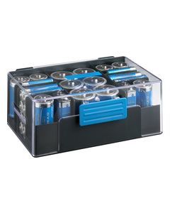 Dynex™ - Assorted Batteries with Storage Box (42-Pack) - Blue/Gray