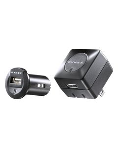 Dynex™ - Compact Wall & Car Charger Bundle for Apple® iPod® & Most MP3 Players - Black