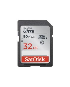 SanDisk - Ultra Plus 32GB SDHC Class 10 UHS-1 Memory Card - Black/Gray/Red