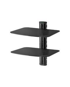 Peerless - Dual A/V Wall Shelves - Gloss Black