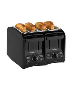 Hamilton Beach - PerfectToast 4-Slice Wide-Slot Toaster - Black