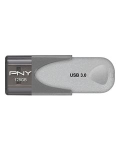 PNY - Turbo Plus 128GB USB 3.0 Flash Drive - Silver/Black