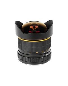 Bower - 8mm f/3.5 Super-Wide-Angle Fish-Eye Lens for Most Nikon F DSLR Cameras - Black