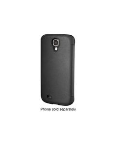 Platinum - Leather Flip Case for Samsung Galaxy S 4 Cell Phones - Black