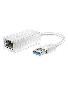 Insignia - USB 3.0-to-Gigabit Ethernet Adapter - White