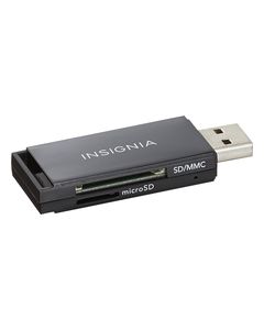 Insignia™ - USB 2.0 SD/MMC Memory Card Reader - Black